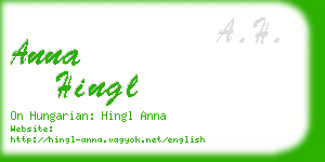 anna hingl business card
